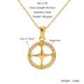 Jewelry wholesale Stainless Steel Rudder Vintage Compass Pendant Necklace