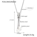 Jewelry wholesale Trendy Zircon Heart Pearl Tassels Double Layer Snake Chain Necklace
