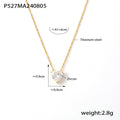 Jewelry wholesale Dainty Double Layer Flat Snake Chain Heart Zircon Pendant Necklaces