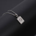Jewelry wholesale Simple Square Shell Letter Pendant Stainless Steel Necklace