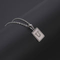 Jewelry wholesale Simple Square Shell Letter Pendant Stainless Steel Necklace