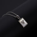 Jewelry wholesale Simple Square Shell Letter Pendant Stainless Steel Necklace