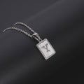 Jewelry wholesale Simple Square Shell Letter Pendant Stainless Steel Necklace