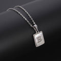 Jewelry wholesale Simple Square Shell Letter Pendant Stainless Steel Necklace