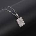 Jewelry wholesale Simple Square Shell Letter Pendant Stainless Steel Necklace