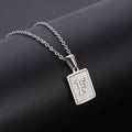 Jewelry wholesale Simple Square Shell Letter Pendant Stainless Steel Necklace
