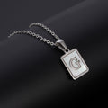 Jewelry wholesale Simple Square Shell Letter Pendant Stainless Steel Necklace