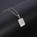 Jewelry wholesale Simple Square Shell Letter Pendant Stainless Steel Necklace