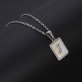 Jewelry wholesale Simple Square Shell Letter Pendant Stainless Steel Necklace