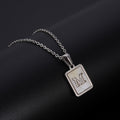 Jewelry wholesale Simple Square Shell Letter Pendant Stainless Steel Necklace