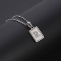 Jewelry wholesale Simple Square Shell Letter Pendant Stainless Steel Necklace