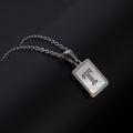 Jewelry wholesale Simple Square Shell Letter Pendant Stainless Steel Necklace