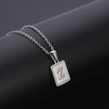 Jewelry wholesale Simple Square Shell Letter Pendant Stainless Steel Necklace