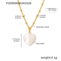 Jewelry wholesale Dainty Fine Jewelry White Sea Shell Heart Pendant Necklaces