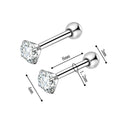 Jewelry wholesale F136 Titanium Tongue Piercings Solitaire Cartilage Earring Stud