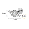 Jewelry wholesale G23 Titanium Bow Knot Lips Shape Zircon Piercings Jewelry