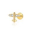 Jewelry wholesale G23 Titanium Hypoallergenic CZ Lip Nose Stud Piercing Jewelry