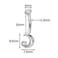 Jewelry wholesale G23 Titanium Double End Claw Set Cubic Zirconia Belly Button Ring