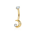 Jewelry wholesale G23 Titanium Double End Claw Set Cubic Zirconia Belly Button Ring