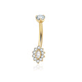 Jewelry wholesale G23 Titanium Double End Claw Set Cubic Zirconia Belly Button Ring