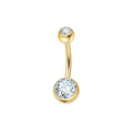Jewelry wholesale G23 Titanium Double End Claw Set Cubic Zirconia Belly Button Ring