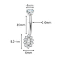 Jewelry wholesale G23 Titanium Double End Claw Set Cubic Zirconia Belly Button Ring