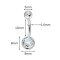 Jewelry wholesale G23 Titanium Double End Claw Set Cubic Zirconia Belly Button Ring