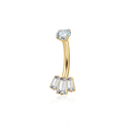Jewelry wholesale G23 Titanium Double End Claw Set Cubic Zirconia Belly Button Ring