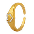 Jewelry wholesale Wholesale Zircon Inlaid Heart Shape Pattern Fine Rings For Women