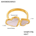 Jewelry wholesale New Arrival Stainless Steel Jewelry White Shell Heart Hug Rings