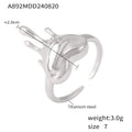 Jewelry wholesale Retro Fashion Jewelry Melt Heart Waterproof Anti Tarnish Rings