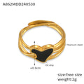 Jewelry wholesale Trendy Wholesale 18K Gold Oil Drip Heart Multi Wire Waterproof Rings