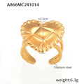 Jewelry wholesale Wholesale Fashion Engrave Rhombus Pattern Heart Adjustable Rings