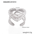 Jewelry wholesale Wholesale Fashion Engrave Rhombus Pattern Heart Adjustable Rings