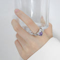 Jewelry wholesale Retro Fine Jewelry Zircon Glass Stone Irregular Heart Rings