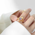 Jewelry wholesale Retro Fine Jewelry Zircon Glass Stone Irregular Heart Rings