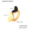 Jewelry wholesale New Arrival Stainless Steel Oil Rip Two Heart Hug Rings For Gift