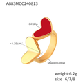 Jewelry wholesale New Arrival Stainless Steel Oil Rip Two Heart Hug Rings For Gift