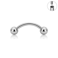 Jewelry wholesale G23 Titanium Curved Barbell – Internal Thread Ball Ends (16G), ASTM F-136