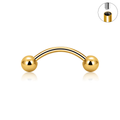 Jewelry wholesale G23 Titanium Curved Barbell – Internal Thread Ball Ends (16G), ASTM F-136