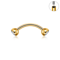 Jewelry wholesale G23 Titanium Curved Barbell – Internal Thread CZ Ends (16G), ASTM F-136