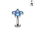 Jewelry wholesale G23 Titanium Flat Back Stud – Internal Thread CZ Top (16G), ASTM F-136