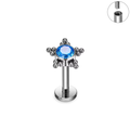 Jewelry wholesale G23 Titanium Flat Back Stud – Internal Thread CZ Top (16G), ASTM F-136