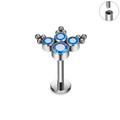 Jewelry wholesale G23 Titanium Flat Back Stud – Internal Thread CZ Top (16G), ASTM F-136