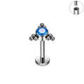 Jewelry wholesale G23 Titanium Flat Back Stud – Internal Thread CZ Top (16G), ASTM F-136