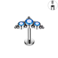 Jewelry wholesale G23 Titanium Flat Back Stud – Internal Thread CZ Top (16G), ASTM F-136