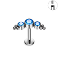 Jewelry wholesale G23 Titanium Flat Back Stud – Internal Thread CZ Top (16G), ASTM F-136