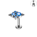Jewelry wholesale G23 Titanium Flat Back Stud – Internal Thread CZ Top (16G), ASTM F-136