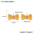 Jewelry wholesale Elegant Dainty Heart Zircon Bow Knot Shape Anti Tarnish Studs Earrings