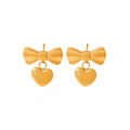 Jewelry wholesale Wholesale Elegant Dainty Heart Zircon Bow Knot Shape Anti Tarnish Studs Earrings